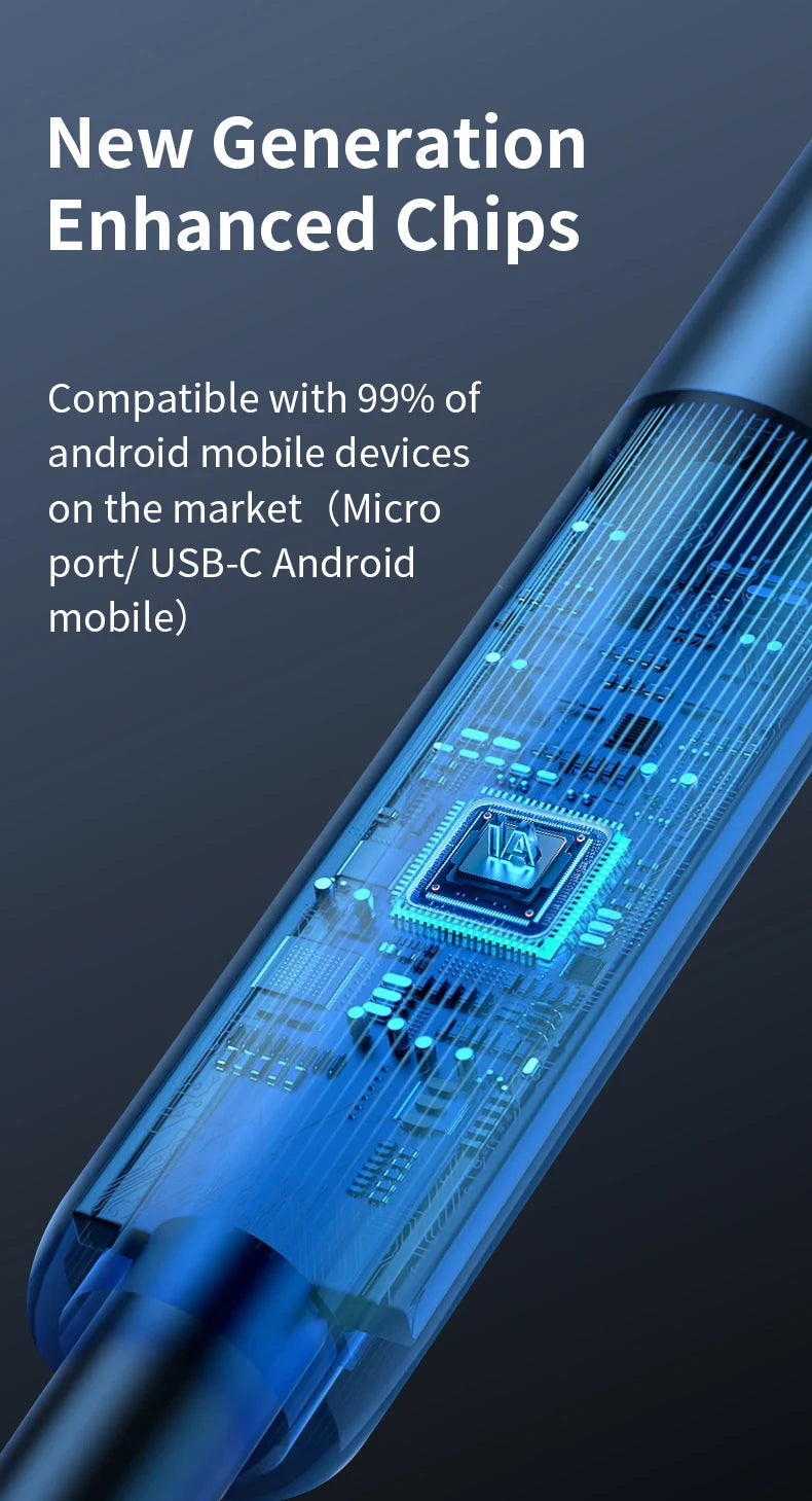 Close-up view of a blue USB-C inspection camera with a visible circuit board and lens assembly.