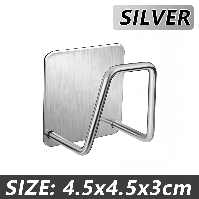 Self-Adhesive Stainless Steel Sponge Holder for Kitchen Sink