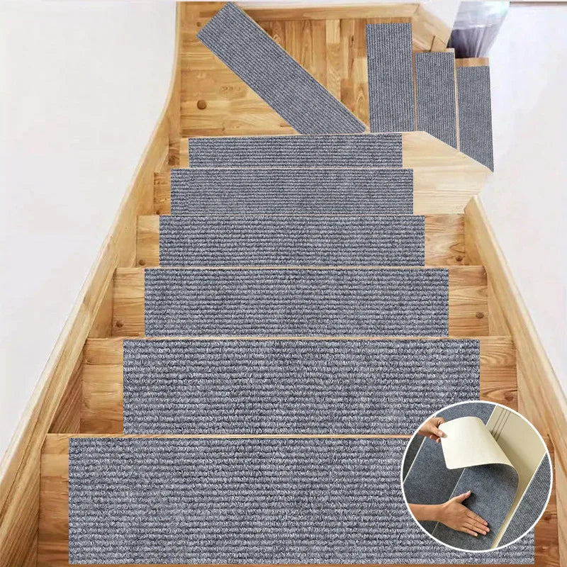 Self-Adhesive Non-Slip Stair Tread Carpet Mats