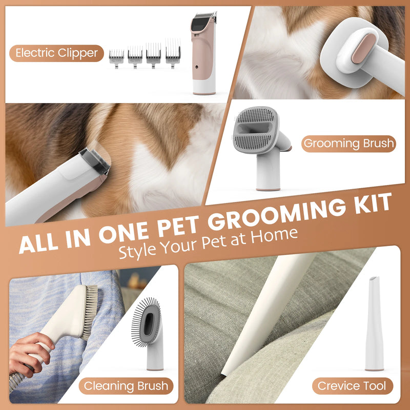 Kit d'aspirateur de toilettage pour animaux 11000Pa avec tondeuse électrique
