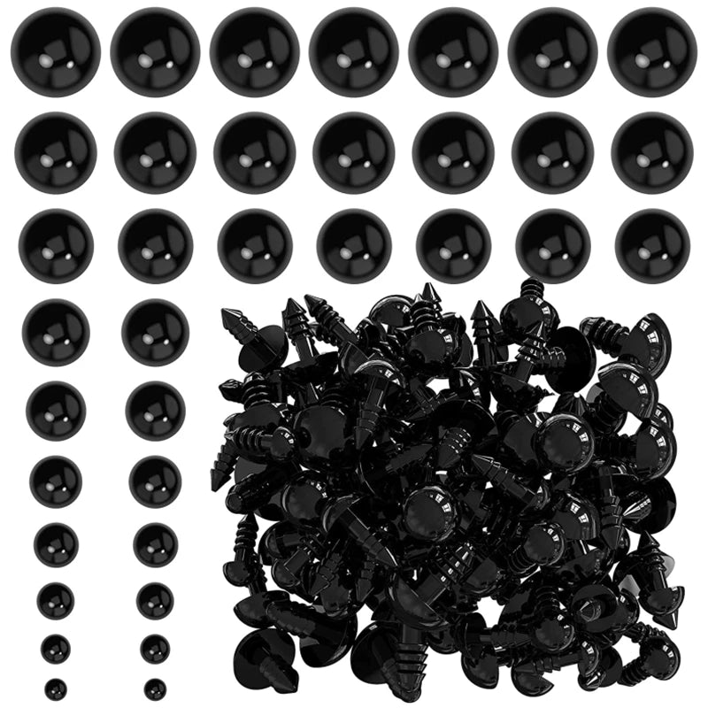 Plastic Safety Eyes for Amigurumi, Dolls & Plush Toys (Multiple Sizes)