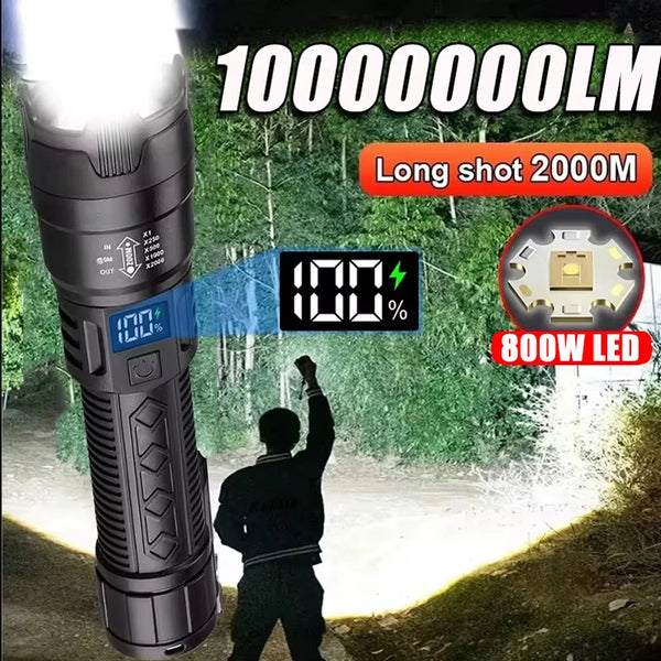 Rechargeable LED Tactical Flashlight with Zoom