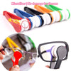 A set of colorful microfiber cleaning cloths and a brush for cleaning glasses.