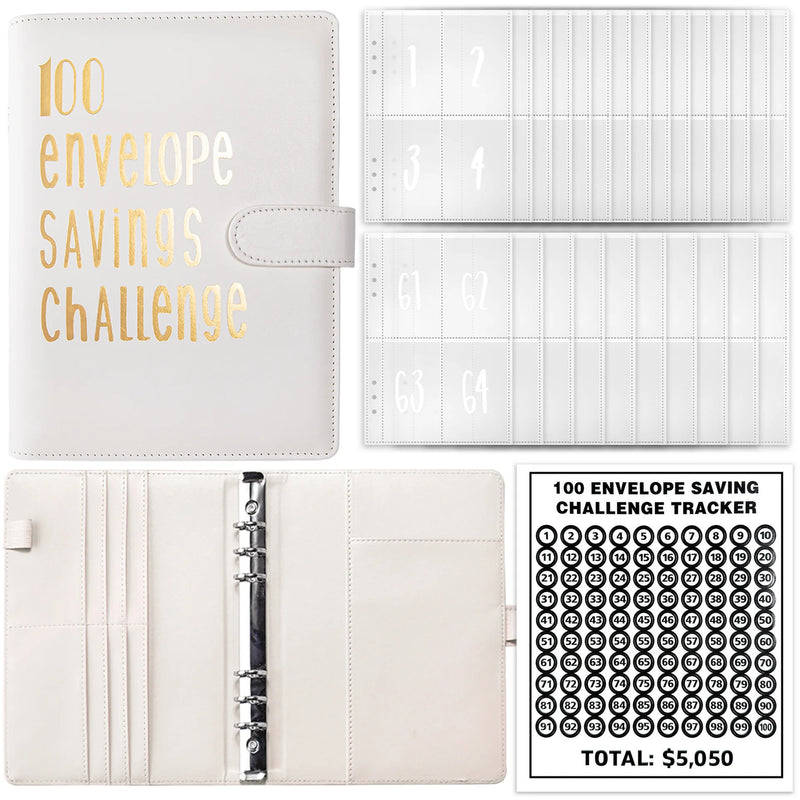 A5 Money Savings Challenge Binder with Cash Envelopes