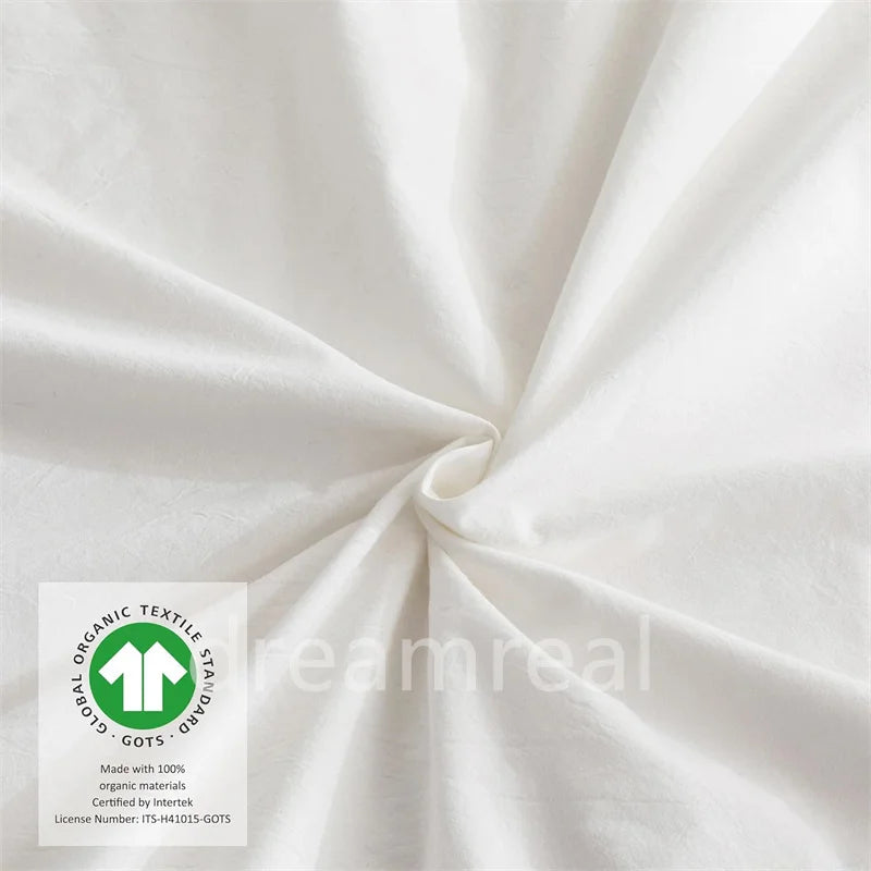 Washed Cotton 4-Piece Bedding Set with Duvet Cover