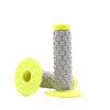 Yellow and gray motorcycle handlebar grips for dirt bikes