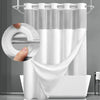 Waffle Weave Shower Curtain with Snap-On Liner