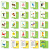 A collection of animal flash cards featuring various animals like a swordfish, buffalo, octopus, bat, owl, toucan, pelican, s