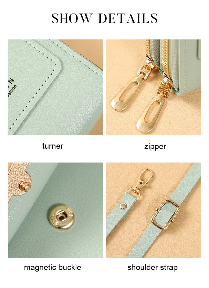 Women's Crossbody Wallet Bag with Touchscreen Phone Pocket