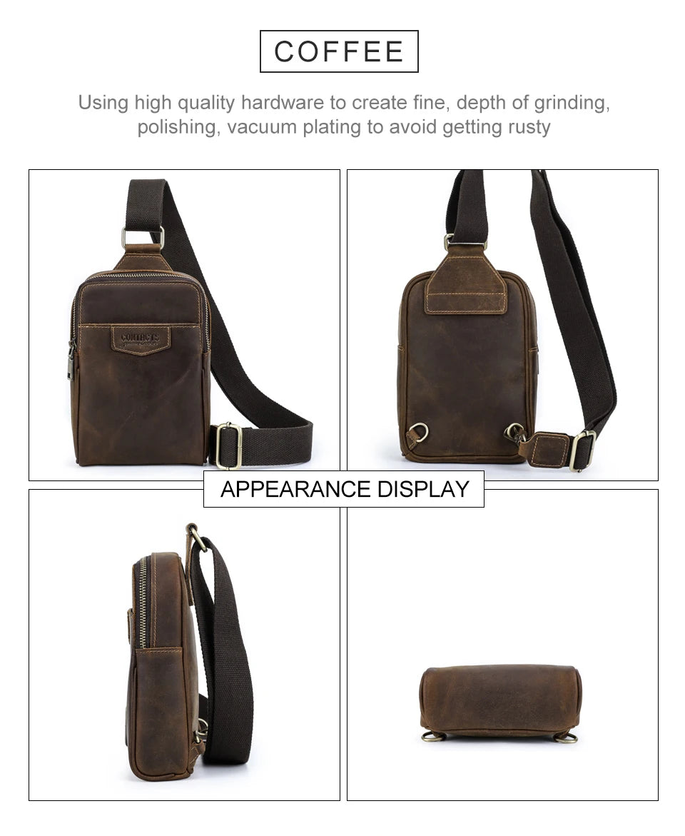 Genuine Leather Crossbody Sling Bag for Men