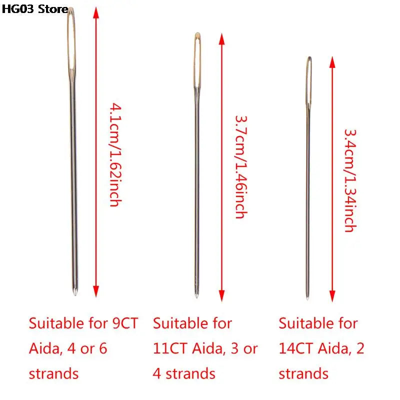 Gold Eye Embroidery Needles Set with Threaders