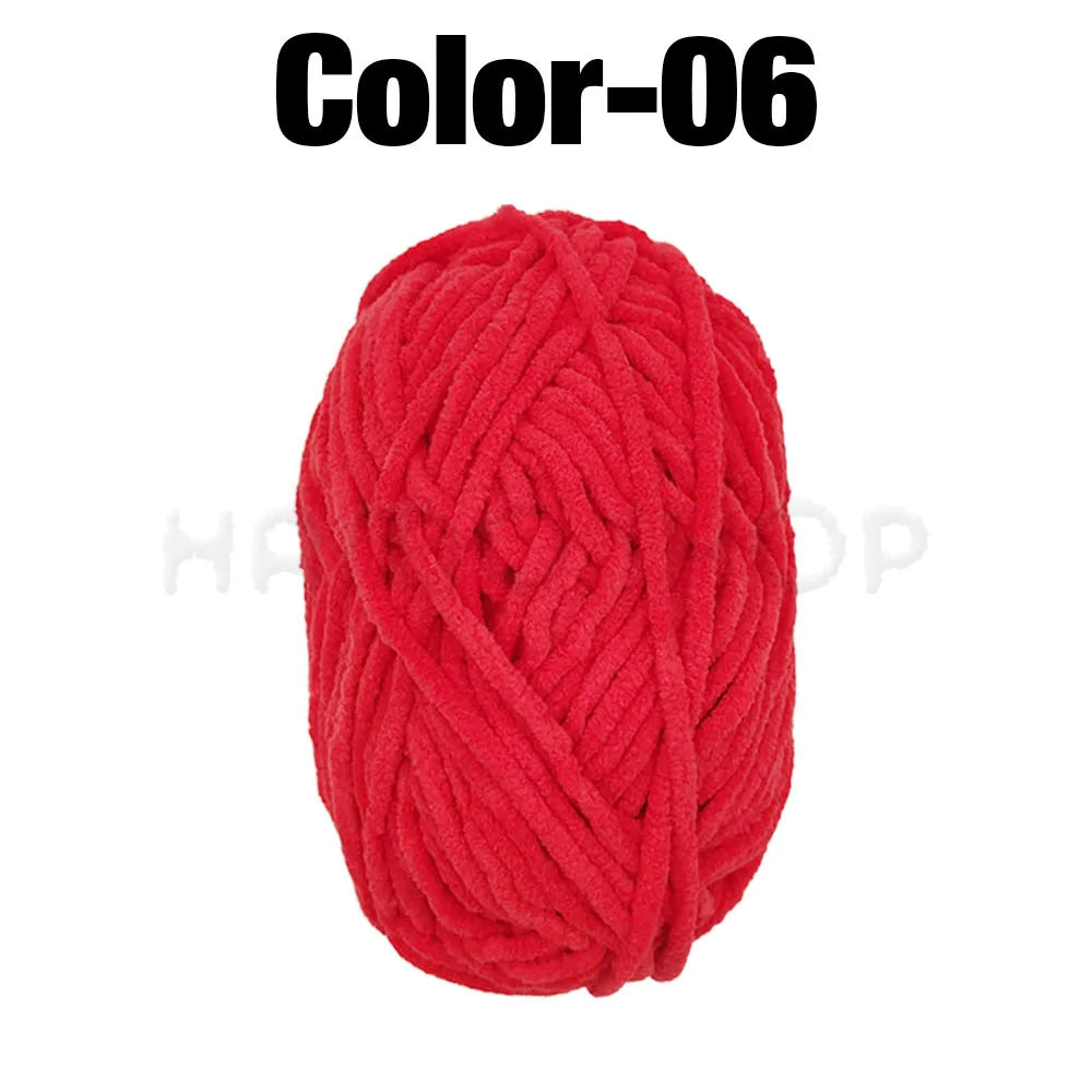 Soft Velvet Chenille Yarn for Knitting and Crochet – 2 Rolls