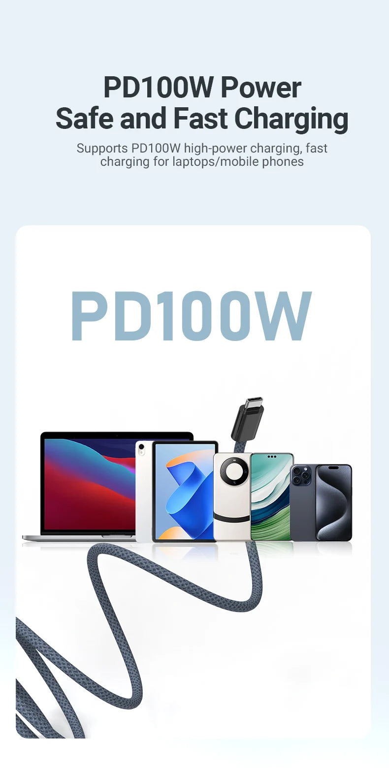 Magnetic USB-C to USB-C Fast Charging Cable (100W)