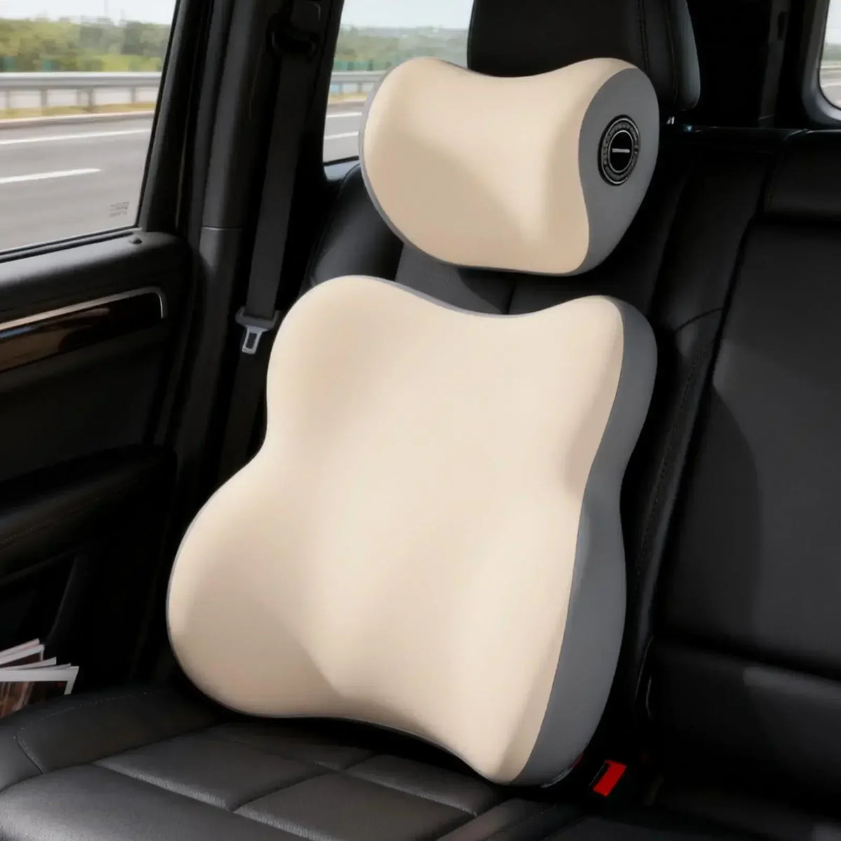 Memory Foam Car Neck & Lumbar Support Cushion Set