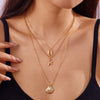 Layered Crystal Heart & Star Pendant Necklace
