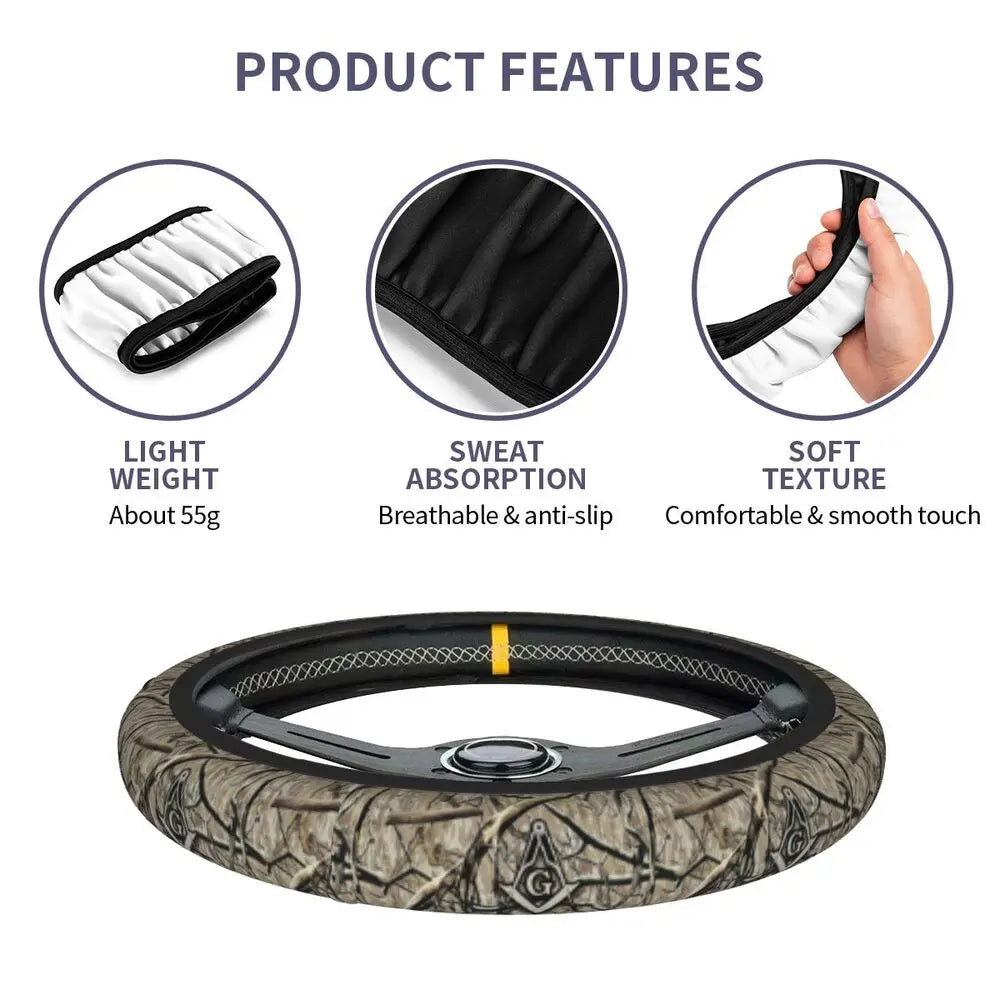 Tree Camouflage Elastic Steering Wheel Cover