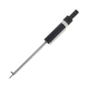A long, slender brake pad wear gauge with a scale for measuring thickness.