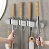 Wall-Mounted Mop and Broom Holder with Adhesive Mount