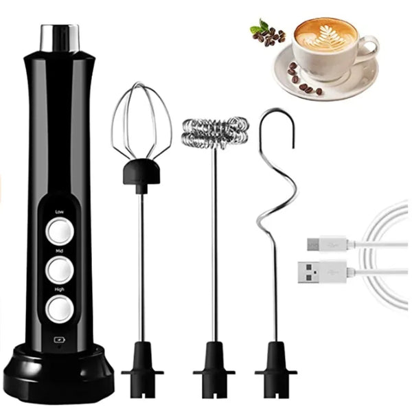 Rechargeable Electric Milk Frother & Drink Mixer