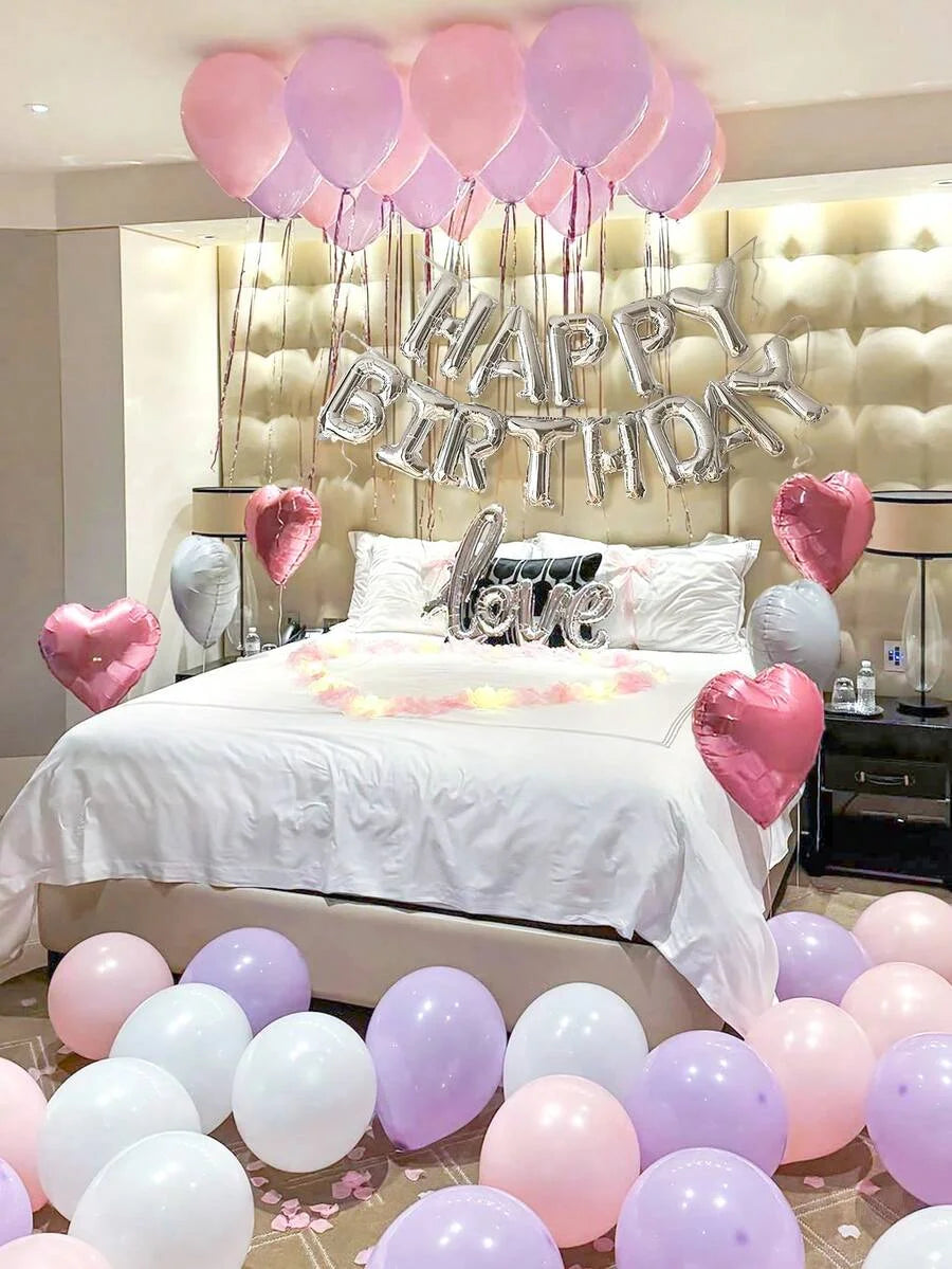 Happy Birthday Foil Balloon Set with Banner