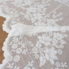 White Sheer Lace Curtain Valance with Floral Jacquard Pattern