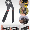 Anti-slip handle for an adjustable wrench, showing various angles and close-ups of the tool.