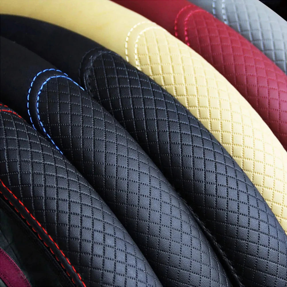 Premium Anti-Slip Leather Car Steering Wheel Cover
