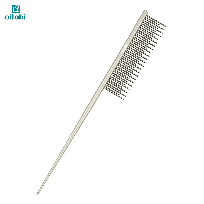Dual-Length Stainless Steel Pet Grooming Comb