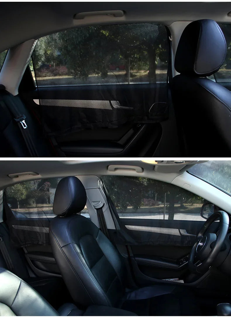 Magnetic Mesh Car Window Sunshade Set – UV Protection & Privacy
