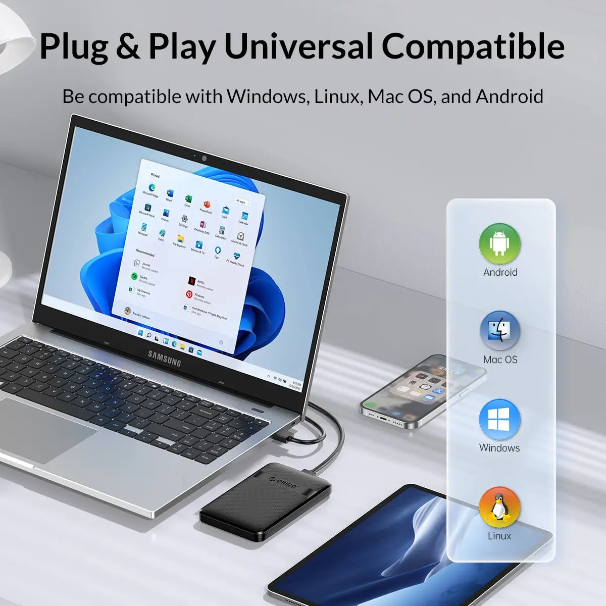 2.5" SATA to USB 3.0/Type-C Hard Drive Enclosure