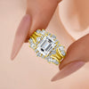 3ct Emerald Cut Moissanite Stackable Ring Set in 14K Gold Filled