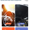 Comparison showing a car dashboard before and after using a temperature difference product.