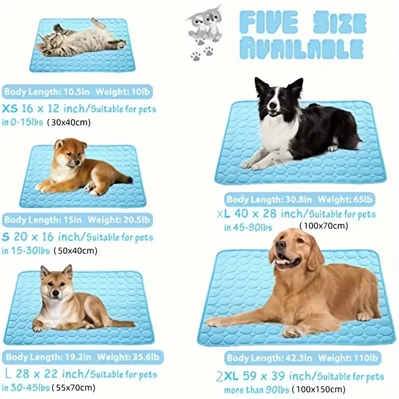 Cooling Ice Silk Dog Bed Mat