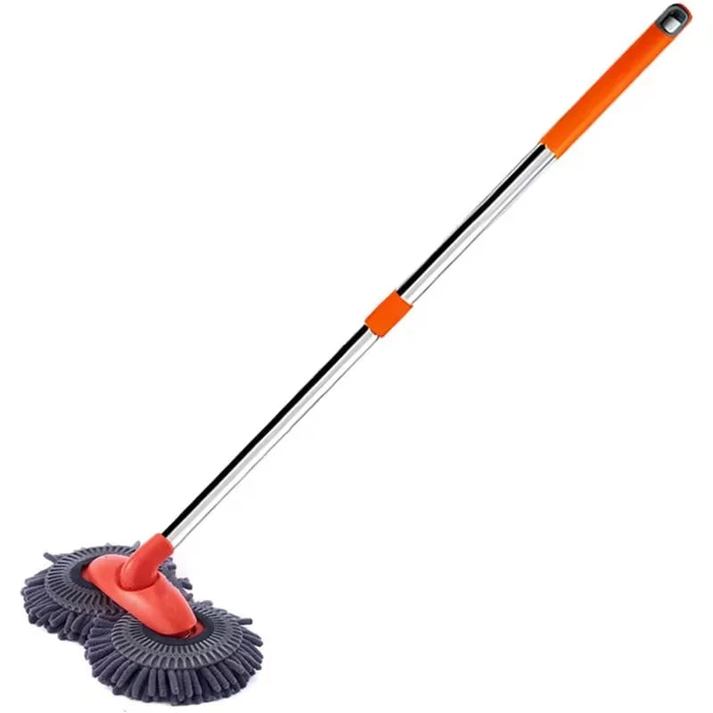360° Rotating Car Wash Mop with Long Handle & Scratch-Free Microfiber Head