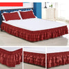 Luxurious Three-Layer Ruffle Waterfall Bed Skirt with Wrap-Around Elastic