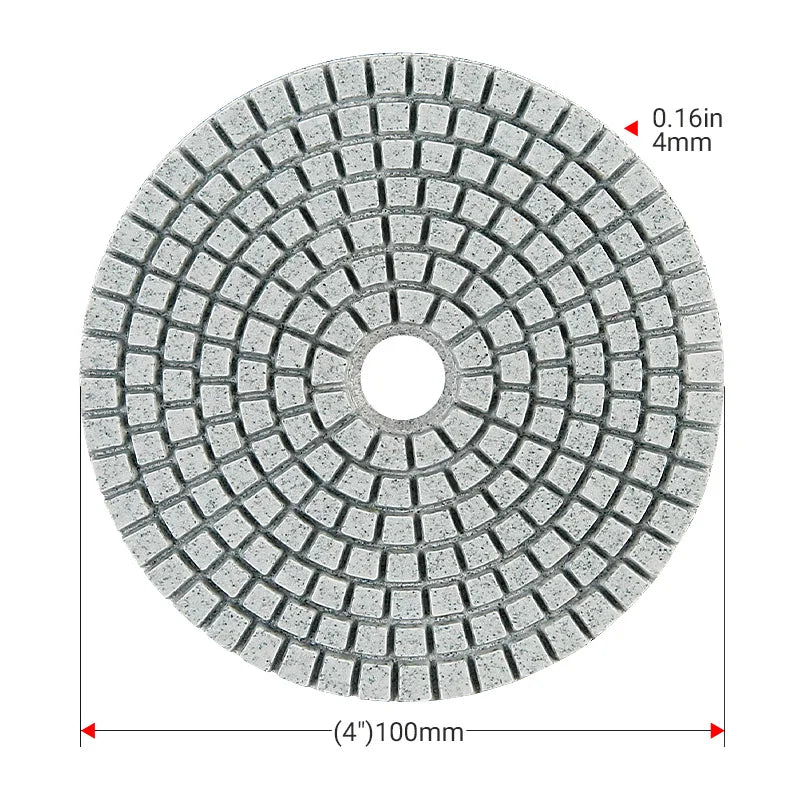 4-Inch Diamond Polishing Pads with Backer Pad (50-3000 Grit)