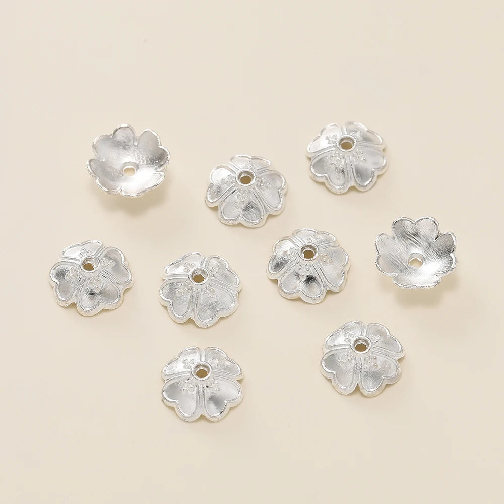 Decorative Flower Bead Caps for Jewelry Making – 50 Pack