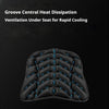 Black ergonomic 3D motorcycle seat cushion with ventilation grooves for heat dissipation