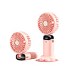 Portable USB Rechargeable Mini Fan with Digital Display
