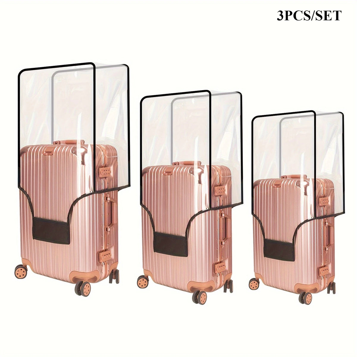 Transparent PVC Luggage Cover Set – Dustproof & Scratch-Resistant for 20–28 inch Suitcases
