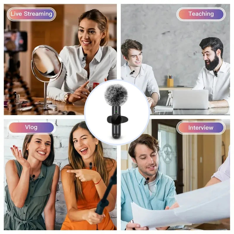 Wireless Lavalier Microphone for Smartphones and Cameras