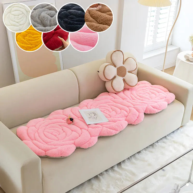 Non-Slip Decorative Sofa Mat with Unique Alien Rose Design