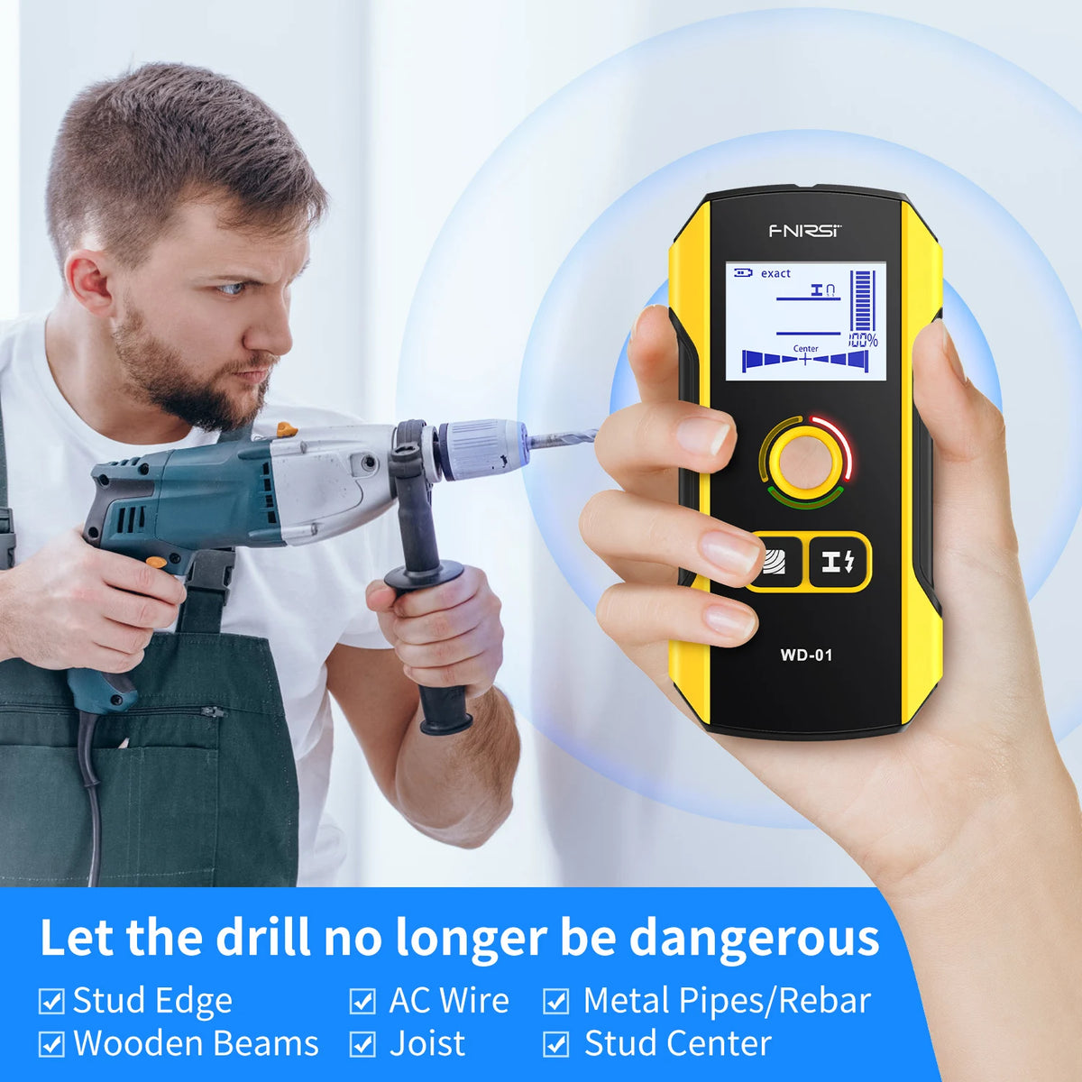 Multifunctional Wall Scanner with Metal, Wood, and Live Wire Detection