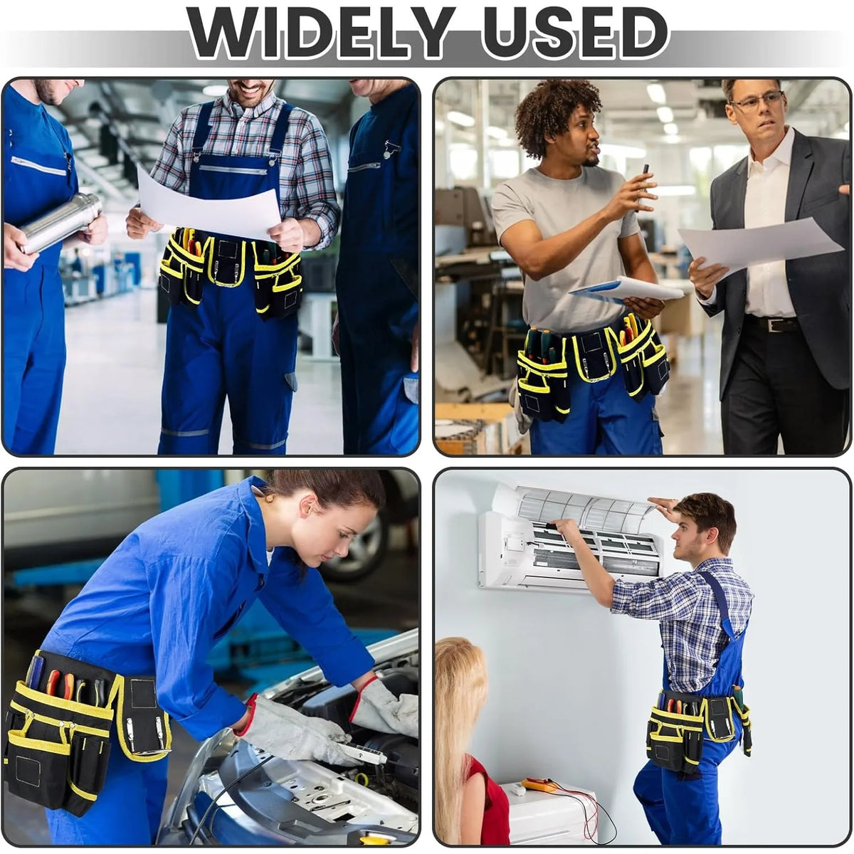 Heavy-Duty Tool Belt with Detachable Pouches & Adjustable Waist Strap
