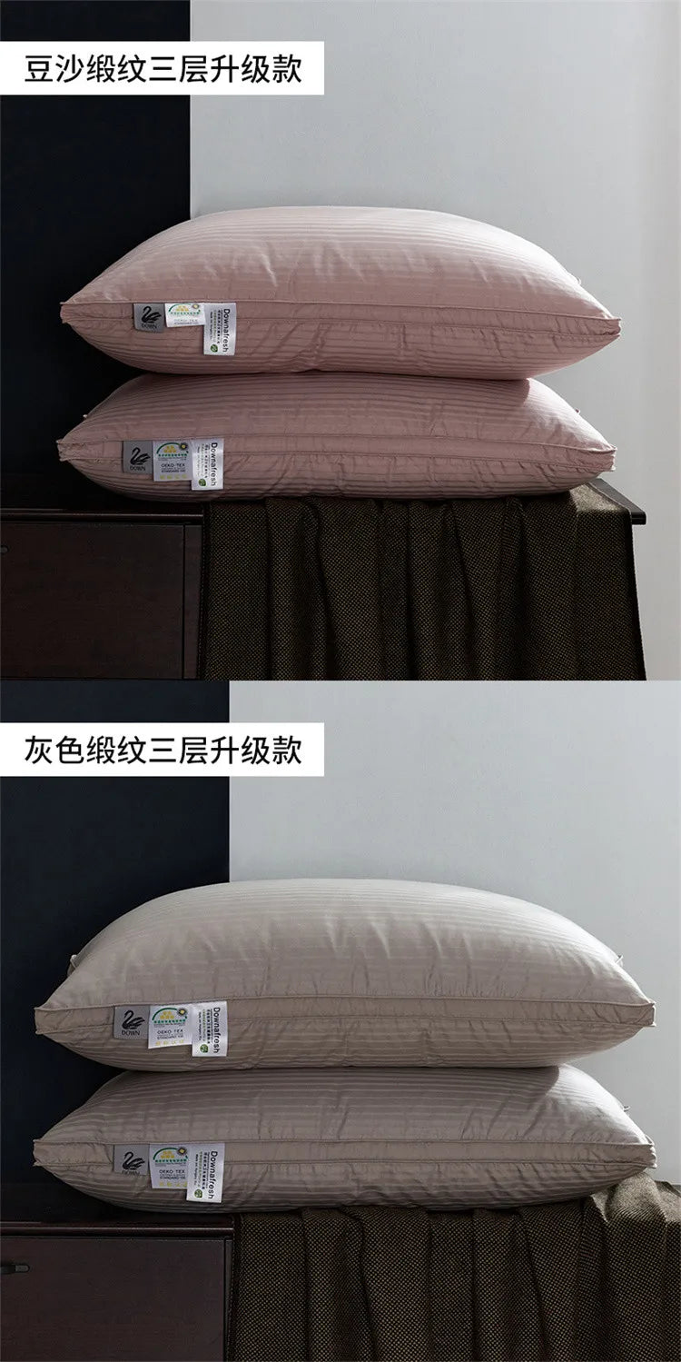 Premium Goose Down Pillow with Ergonomic Neck Support