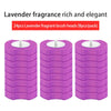 Purple disposable brush heads for lavender fragrance, packaged in packs of eight.