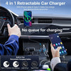 Cargador de coche retráctil de 66W con cables integrados