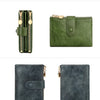 Women's Retro Tri-Fold Wallet with Large Capacity and Dual Zippers