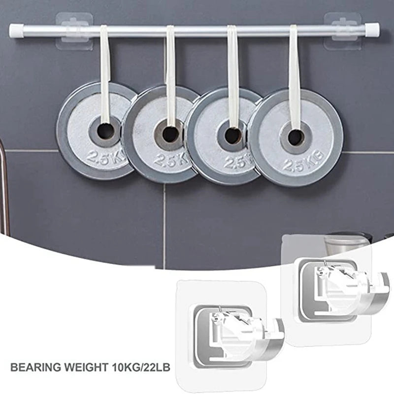 8-Pack Invisible No-Drill Curtain Rod Brackets