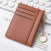 Slim Zippered Card Wallet for Women - Compact Multi-Slot Purse